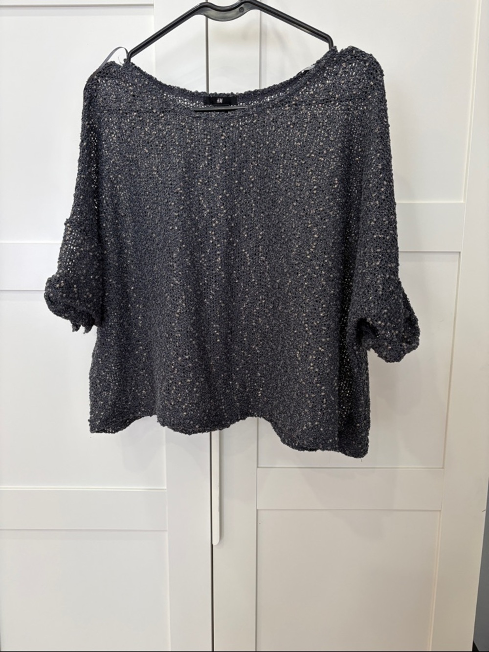 H&M Black Sparkle Knit Boxy Top